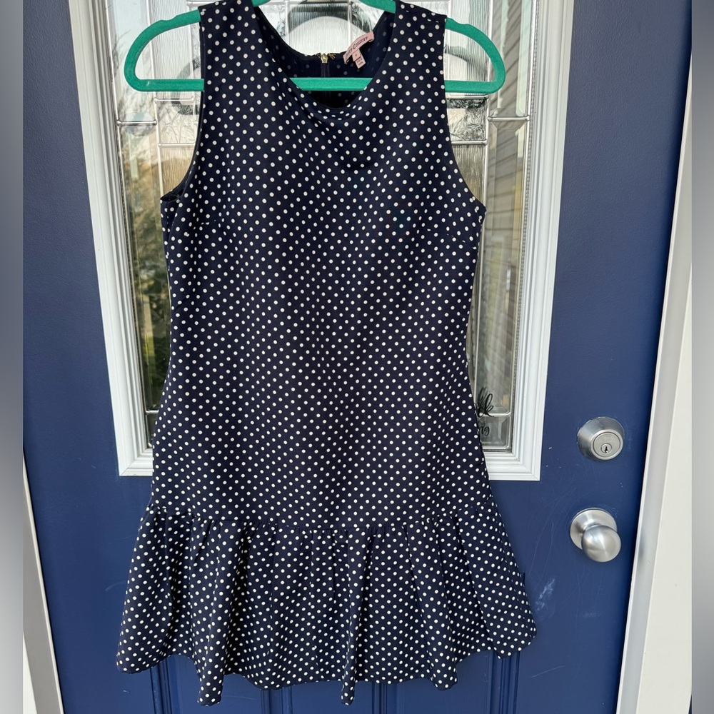 Juicy Couture Navy and White Polka Dot Dress